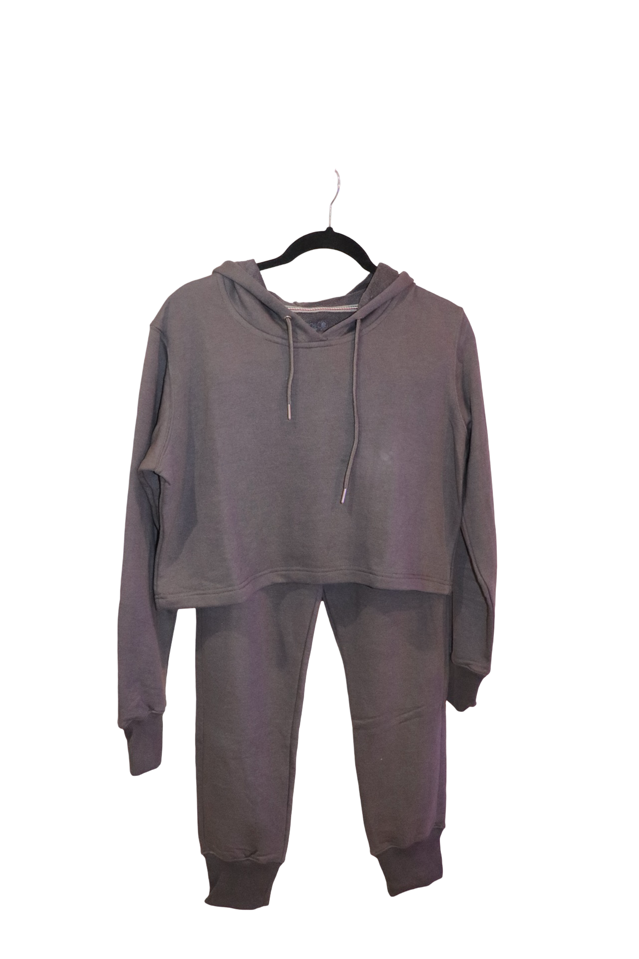 Crop Top Hoodie and Trouser Set