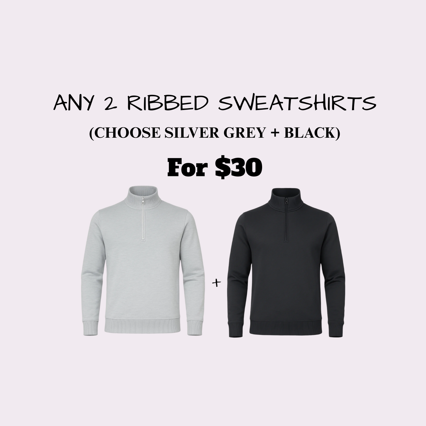 2-Pack Ribbed Sweatshirt Bundle