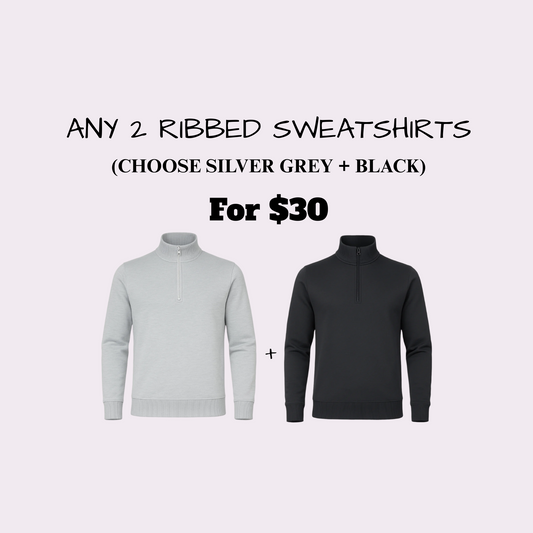 2-Pack Ribbed Sweatshirt Bundle