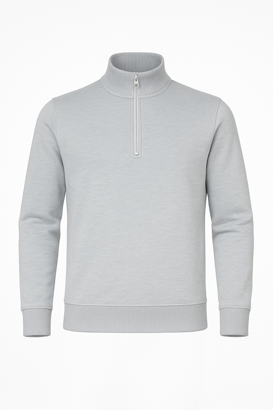 Ribbed Collar Sweatshirt (Silver Grey Only)
